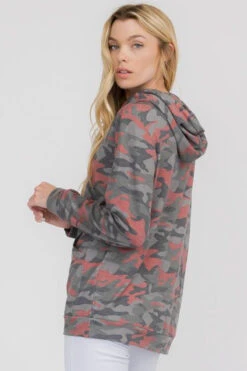 Camouflage Ops Washed Pocket Hoodie -Selected Women's Clothing Store TPPT0203