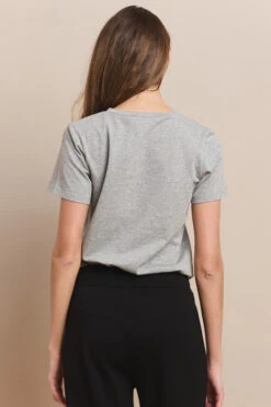 Essential V-Neck Cotton T-Shirt -Selected Women's Clothing Store TSH005 HGR 3 l