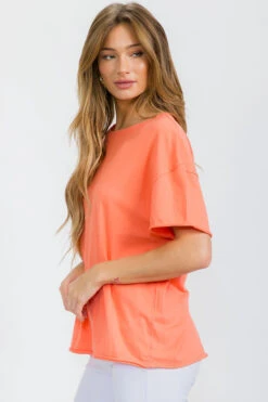 Women’s Rebel Raw Edge Oversized Tee -Selected Women's Clothing Store TSH018 COR 825JN251 WHT 4 I