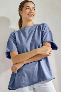 Women’s Rebel Raw Edge Oversized Tee -Selected Women's Clothing Store TSH018 DEM l