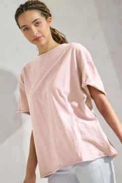 Women’s Rebel Raw Edge Oversized Tee -Selected Women's Clothing Store TSH018 LPK l