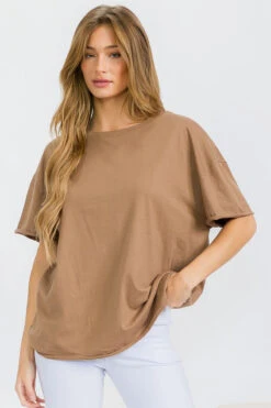 Women’s Rebel Raw Edge Oversized Tee -Selected Women's Clothing Store TSH018 MCH 825JN251 WHT 1 I