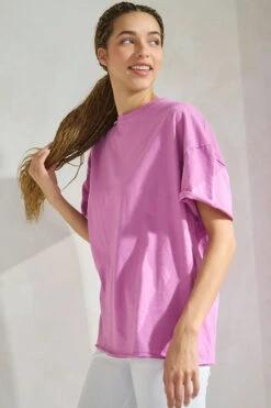 Women’s Rebel Raw Edge Oversized Tee -Selected Women's Clothing Store TSH018 ORC 825JN251 WHT 11 I