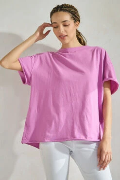 Women’s Rebel Raw Edge Oversized Tee -Selected Women's Clothing Store TSH018 ORC 825JN251 WHT 7 I