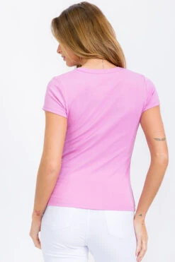 Women’s Cotton Rib Short Sleeve Tee -Selected Women's Clothing Store TSH032 LIL 817JN285 WHT.jpg 7 I