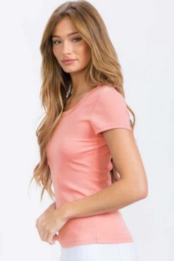 Women’s Cotton Rib Short Sleeve Tee -Selected Women's Clothing Store TSH032 SAL l