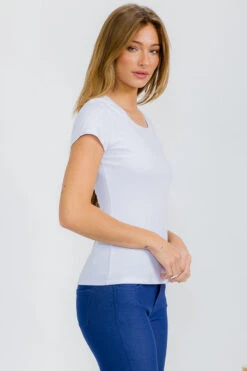 Women’s Cotton Rib Short Sleeve Tee -Selected Women's Clothing Store TSH032 WHT 817JN251 DBL 8 I