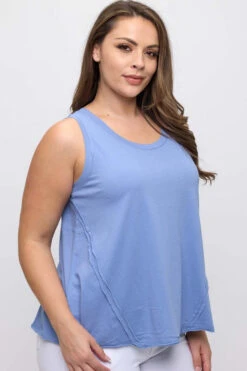 Plus Size Women’s Rebel Raw Edge Tank Top -Selected Women's Clothing Store TSH038P DEM 3 l