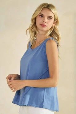 Women’s Rebel Raw Edge Tank Top -Selected Women's Clothing Store TSH038 DEM 817JN285 WHT 8 I