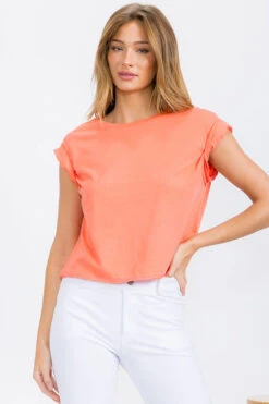 Women’s Rebel Raw Edge Oversized Short Tee -Selected Women's Clothing Store TSH039 COR 817JN285 WHT 13 I