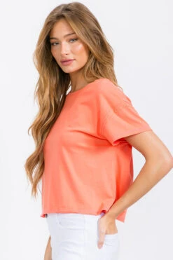 Women’s Rebel Raw Edge Oversized Short Tee -Selected Women's Clothing Store TSH039 COR 817JN285 WHT 5 I