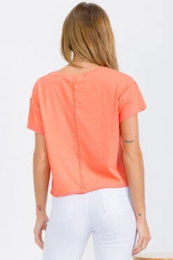 Women’s Rebel Raw Edge Oversized Short Tee -Selected Women's Clothing Store TSH039 COR 817JN285 WHT 7 I