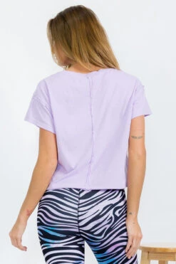 Women’s Rebel Raw Edge Oversized Short Tee -Selected Women's Clothing Store TSH039 LAV ACT827PT073 51 I