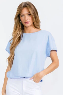 Women’s Rebel Raw Edge Oversized Short Tee -Selected Women's Clothing Store TSH039 LBL 817JN285 WHT 2 I