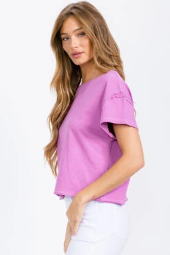 Women’s Rebel Raw Edge Oversized Short Tee -Selected Women's Clothing Store TSH039 ORC 817JN285 WHT 4 I