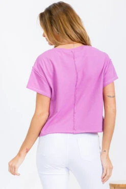 Women’s Rebel Raw Edge Oversized Short Tee -Selected Women's Clothing Store TSH039 ORC 817JN285 WHT 7 I