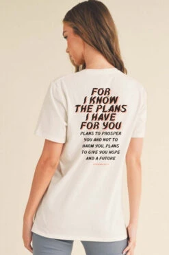 Plus Size Women's Faith Plan Cotton Tee -Selected Women's Clothing Store TSHW020U S WHT 2 l 1