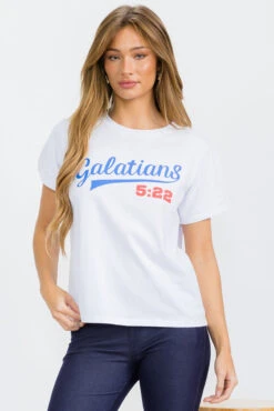 Women’s Faith Spirit Pure Cotton Tee -Selected Women's Clothing Store TSHW022 WHT 817JN285 NVY 3 I