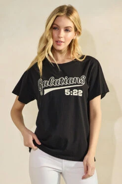 Plus Size Women’s Faith Spirit Pure Cotton Tee -Selected Women's Clothing Store TSHW023U S BLK 817JN285 WHT 18 I 1