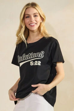 Women’s Faith Spirit Pure Cotton Tee -Selected Women's Clothing Store TSHW023U S BLK 817JN285 WHT 25 I