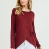Surplice Wrap Tunic Sweater Top -Selected Women's Clothing Store TU017 WND