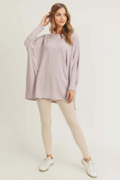 Oversized Dolman Sleeve Tunic Top -Selected Women's Clothing Store TU061 DMU 6 l