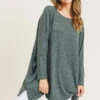 Oversized Dolman Sleeve Tunic Top -Selected Women's Clothing Store TU061 FRG l