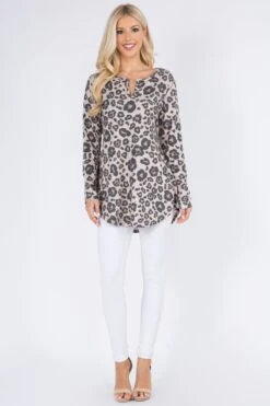 Fierce Leopard Print Tunic Top -Selected Women's Clothing Store TU062 CAM 4