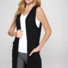 Heather Knit Open Front Cardigan Vest