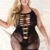 Plus Size Halter Neck Ripped Fishnet Bodystocking With Attached Garter Tights -Selected Women's Clothing Store amazon2000 14