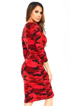 High In Ranks Camo Bodycon Dress -Selected Women's Clothing Store drs132 3