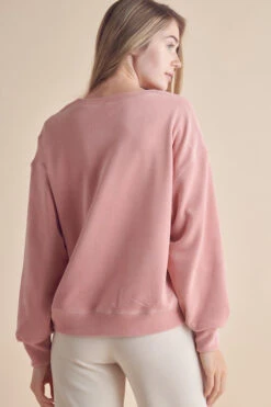 Women's Relaxed Ribbed Corduroy Long Sleeve Top -Selected Women's Clothing Store tp2403 dsr 3 l